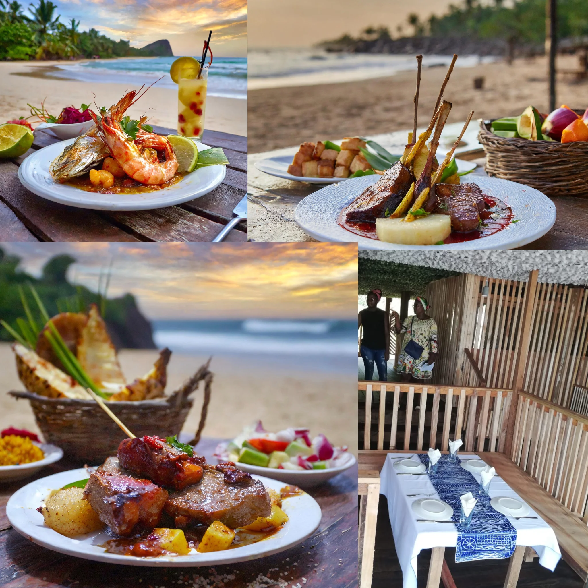 exemple de plats du restaurant le kribi lodge au cameroun